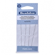 Beadalon flexibele rijgnaalden 6.4cm fine Zilver