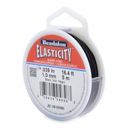 Beadalon elastiek rijgdraad 1.0mm 5 meter Black