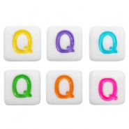 Letterkralen van acryl letter Q Multicolour-wit