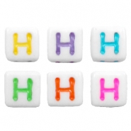 Letterkralen van acryl letter H Multicolour-wit
