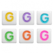 Letterkralen van acryl letter G Multicolour-wit