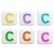 Letterkralen van acryl letter C Multicolour-wit