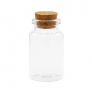 Wensflesje met kurk 5x3cm Transparant