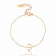 Roestvrij stalen (RVS) Stainless steel armbanden anker Rosegold