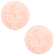 Cabochon basic camee 20mm boeket Light pink-off white
