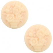 Cabochon basic camee 20mm boeket Light peach-beige