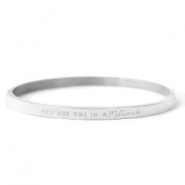 Roestvrij stalen (RVS) Stainless steel armbanden "YOU ARE ONE IN A MILLION" Zilver