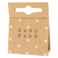 Sieraden kaartjes "Handmade" Brown