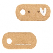 Sieraden kaartjes "With ♥" Brown