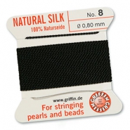 Griffin bead cord natural silk Ø0.8mm Black
