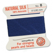 Griffin bead cord natural silk Ø0.8mm Dark blue
