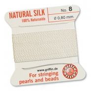 Griffin bead cord natural silk Ø0.8mm White