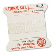 Griffin bead cord natural silk Ø0.5mm White