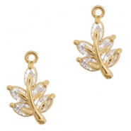 Basic Quality metalen strass bedels blad Goud