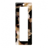 Resin hangers rechthoek 40x16mm Mixed brown