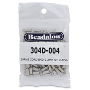 Beadalon spring veer eindkap 2.2mm Zilver