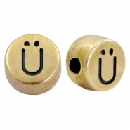 DQ metalen letterkraal Ü Antiek brons (nikkelvrij)