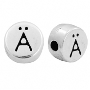 DQ metalen letterkraal Ä Antiek zilver (nikkelvrij)