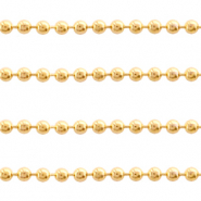 Roestvrij stalen (RVS) stainless steel onderdelen ball chain 1.4mm Goud