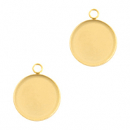 Roestvrij stalen (RVS) stainless steel onderdelen setting bedel voor cabochon 12mm Goud