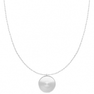 Polaris Steel (RVS) ketting met setting voor 20mm cabochon Zilver