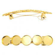 Settings haarspeld metaal voor 5 cabochons 12mm Goud