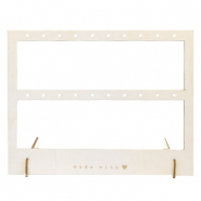 Sieraad display Bamboe voor oorbellen 2 rijen "made with &hearts;" Natural (natuurlijke kleur van het Bamboe)