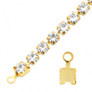 Onderdelen TQ metaal eindkap voor strass chain 4mm Gold