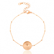 Polaris Steel (RVS) armband met setting voor 12mm cabochon ball Ros&eacute; goud