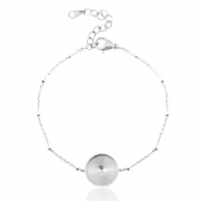 Polaris Steel (RVS) armband met setting voor 12mm cabochon ball Zilver