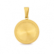 Polaris Steel (RVS) bedel met setting voor 12mm cabochon Goud