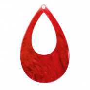 Resin hangers druppel 57x36mm Chilli red