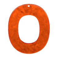 Resin hangers ovaal 48x40mm Tangerine tango orange