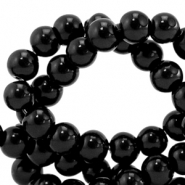 6 mm glaskralen opaque Black