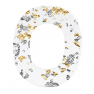 Resin hangers ovaal Silver gold-transparant