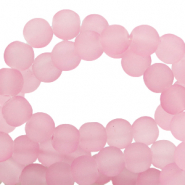 6 mm glaskralen mat Vintage pink