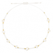 Trendy enkelbandjes pearl Miyuki White