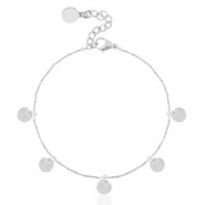 Roestvrij stalen (RVS) Stainless steel armbanden coins Zilver