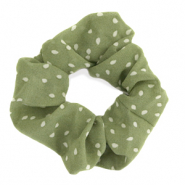 Scrunchies haarelastiek dots Green
