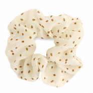 Scrunchies haarelastiek dots Off white