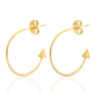 Roestvrij stalen (RVS) Stainless steel oorbellen creolen Goud