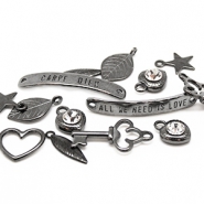 Metalen kralen en bedels DQ Metalen kralen DQ zilver antraciet