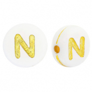 Letterkralen van acryl N White-gold