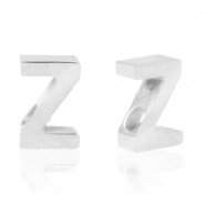 Roestvrij stalen (RVS) Stainless steel kralen letter Z Zilver