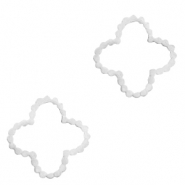 Roestvrij stalen (RVS) Stainless steel bedels/tussenstuk flower Zilver