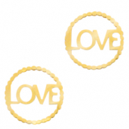 Roestvrij stalen (RVS) Stainless steel bedels/tussenstuk "LOVE" Goud