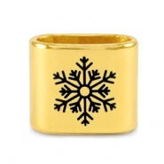 Schuivers DQ metaal sneeuwvlok Mix & Match Goud (nikkelvrij)