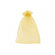 Sieraad zakje organza 7x9cm Golden yellow
