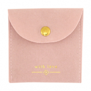 Sieraad zakje "with love" Vintage pink-gold