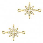 Zirkonia tussenstukken ster Gold